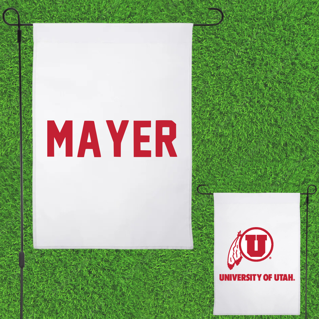 University of Utah Skiing White Garden Flag - Celine Mayer