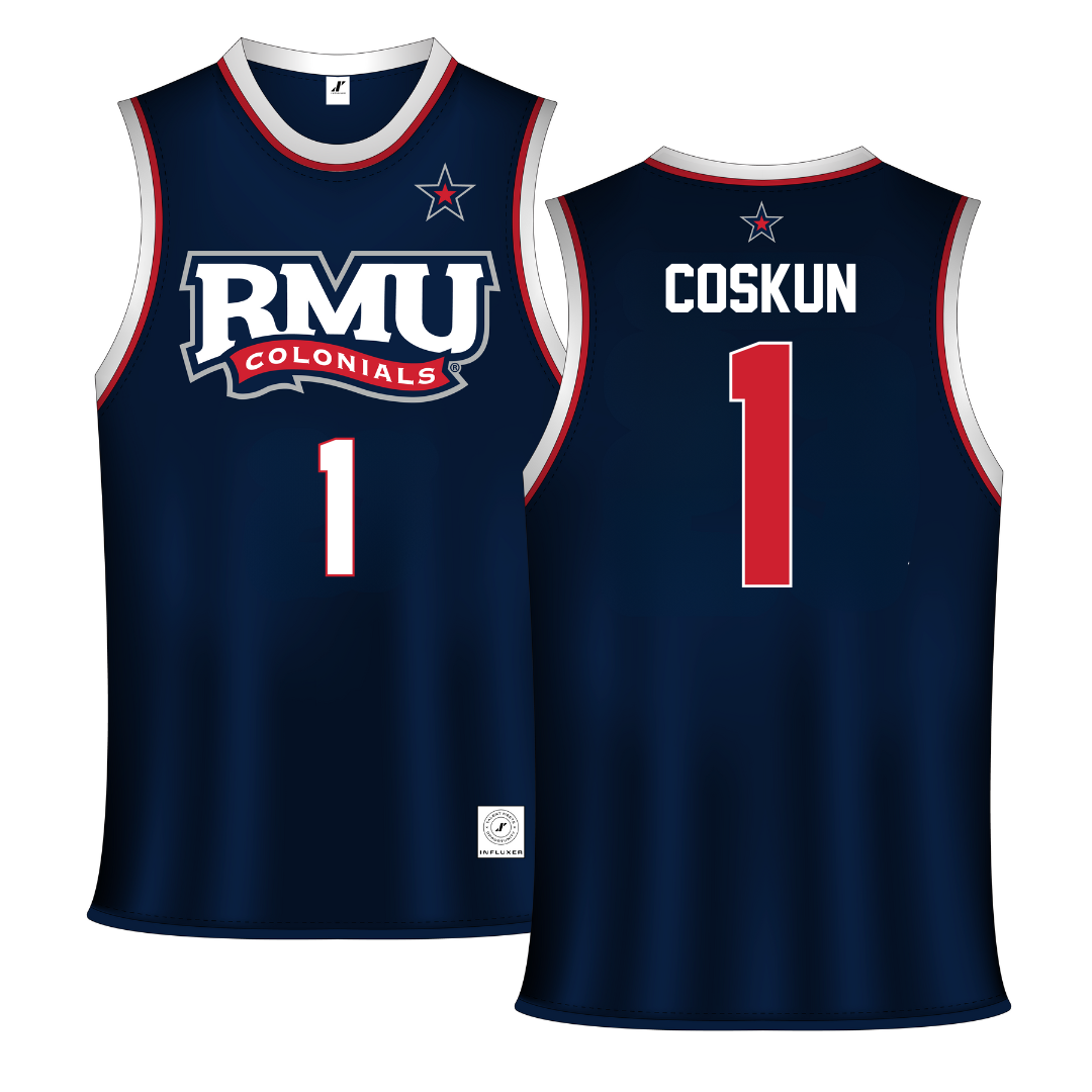 Robert Morris University Navy Basketball Jersey - #1 Tuana Coskun