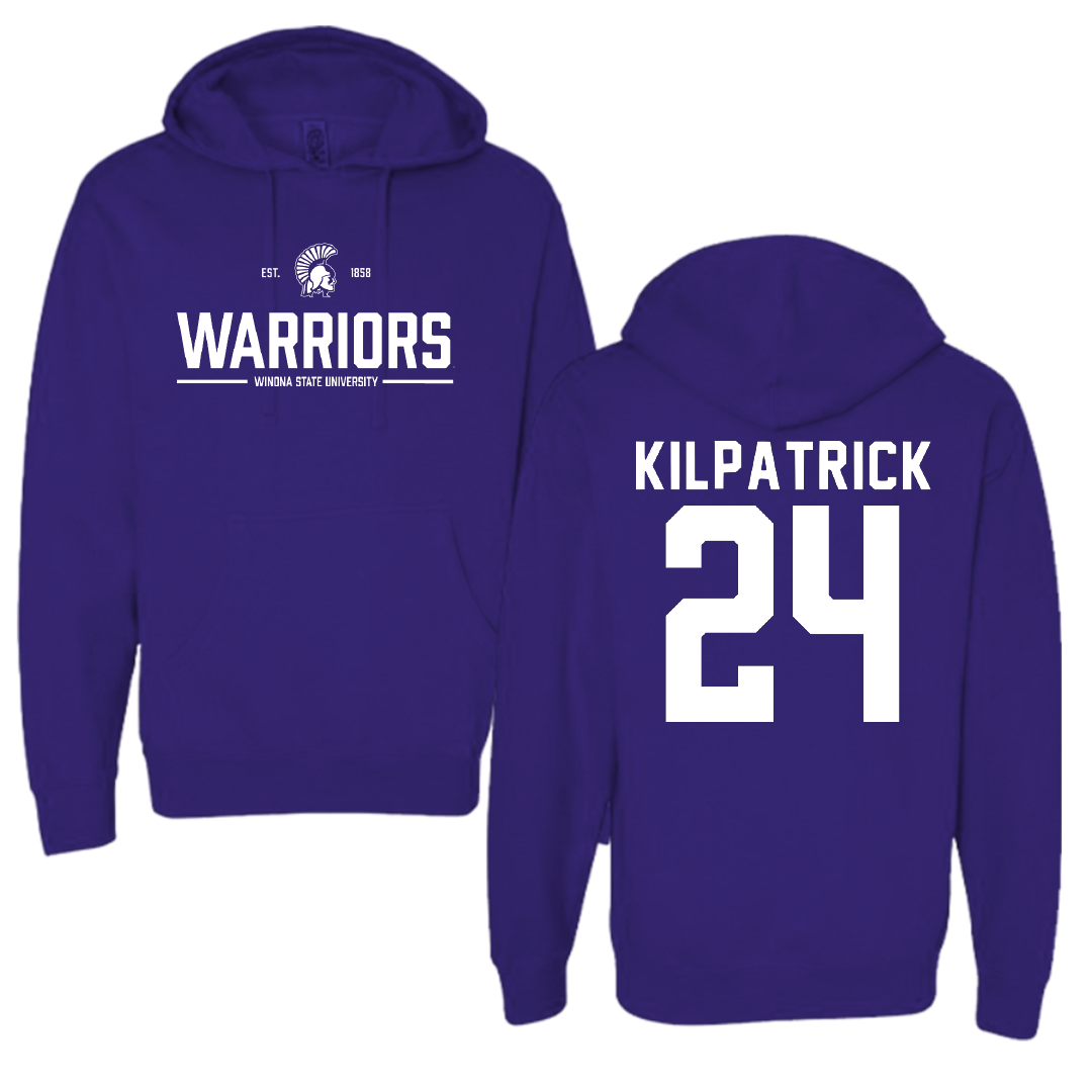 Winona State University Basketball Purple General Hoodie - #24 Emmaline Kilpatrick