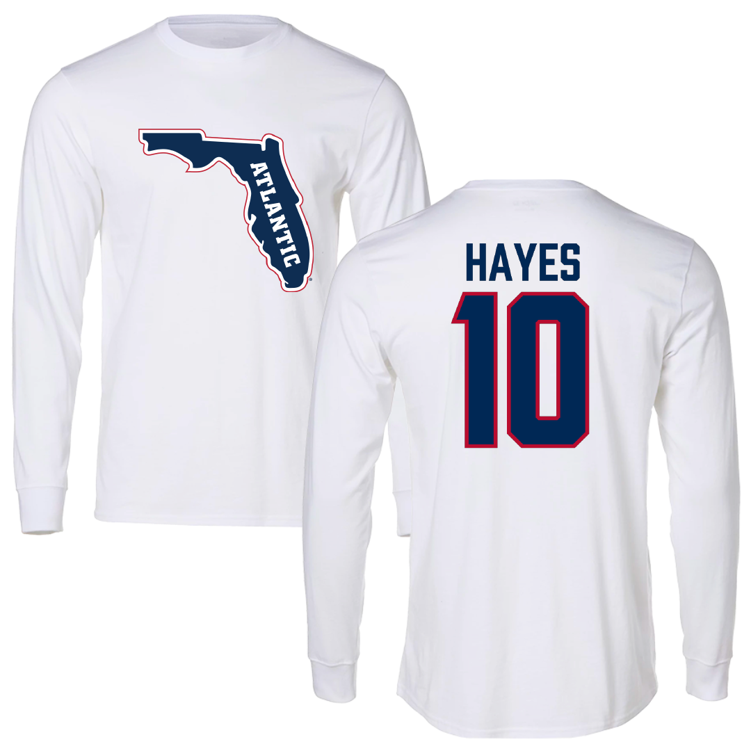 Florida Atlantic University Football White Long Sleeve - #10 Omari Hayes