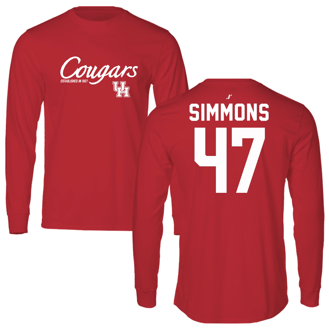University of Houston Baseball Red General Performance Long Sleeve - #47 Logan Simmons