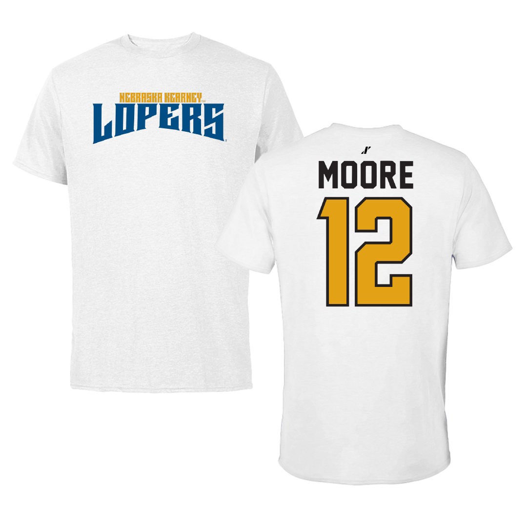 University of Nebraska at Kearney Basketball White Classic Tee - #12 Samantha Moore