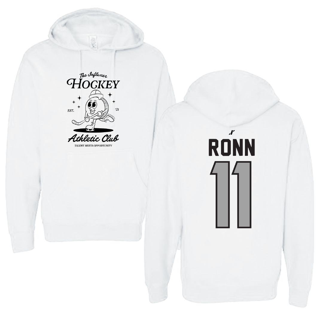 Ice Hockey White Influxer Athletic Club Hoodie - #11 Kaitlyn Ronn