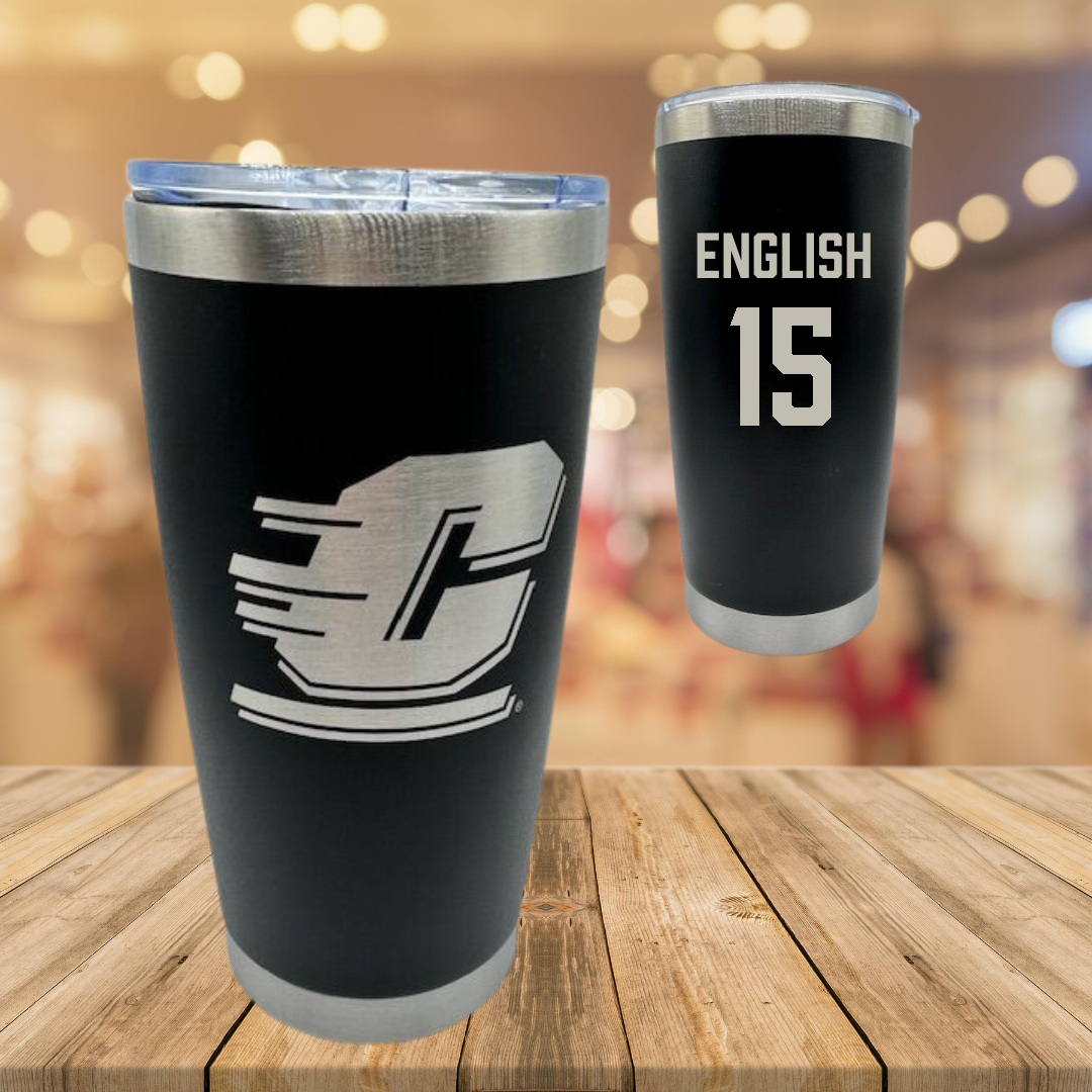 Central Michigan University Lacrosse Black Stainless Steel Tumbler - #15 Margaret English