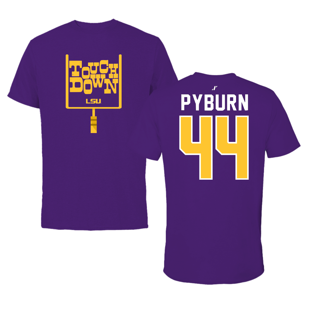 Louisiana State University Football Purple Touchdown Tee - #44 Jack Pyburn