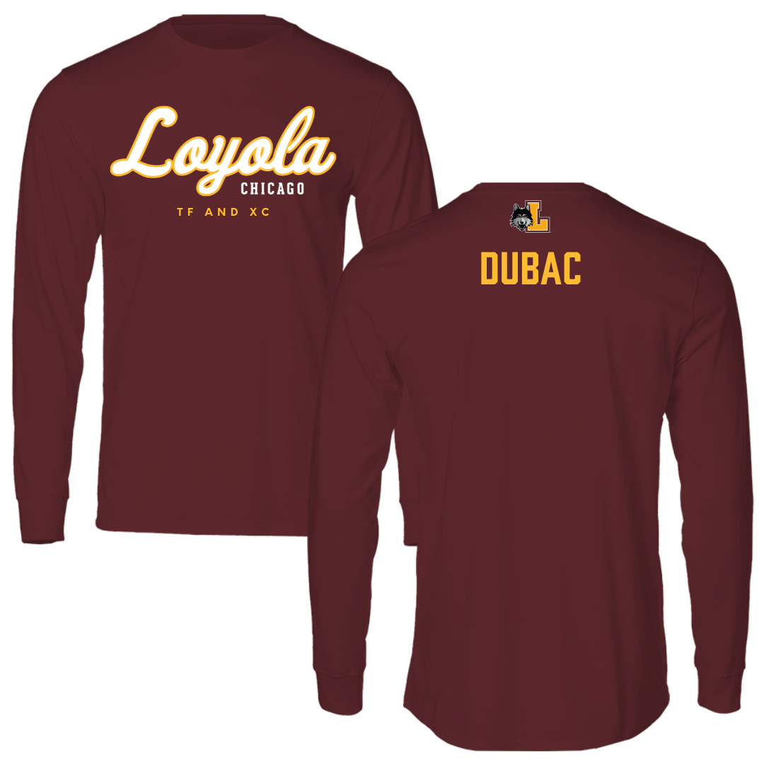 Loyola University-Chicago TF and XC Maroon Block Long Sleeve - Mia Dubac