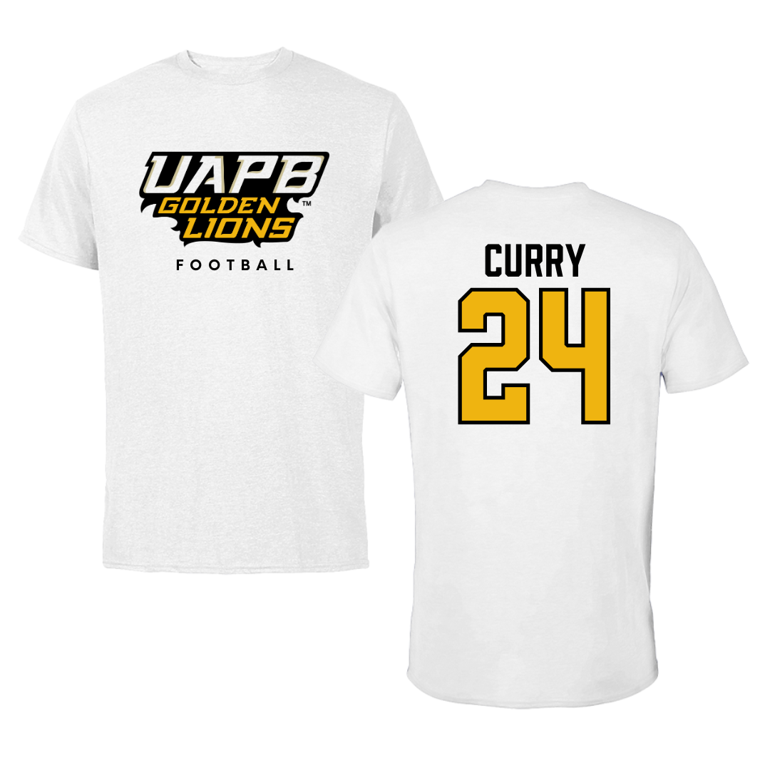 University of Arkansas-Pine Bluff Football White Performance Tee - #24 BJ Curry