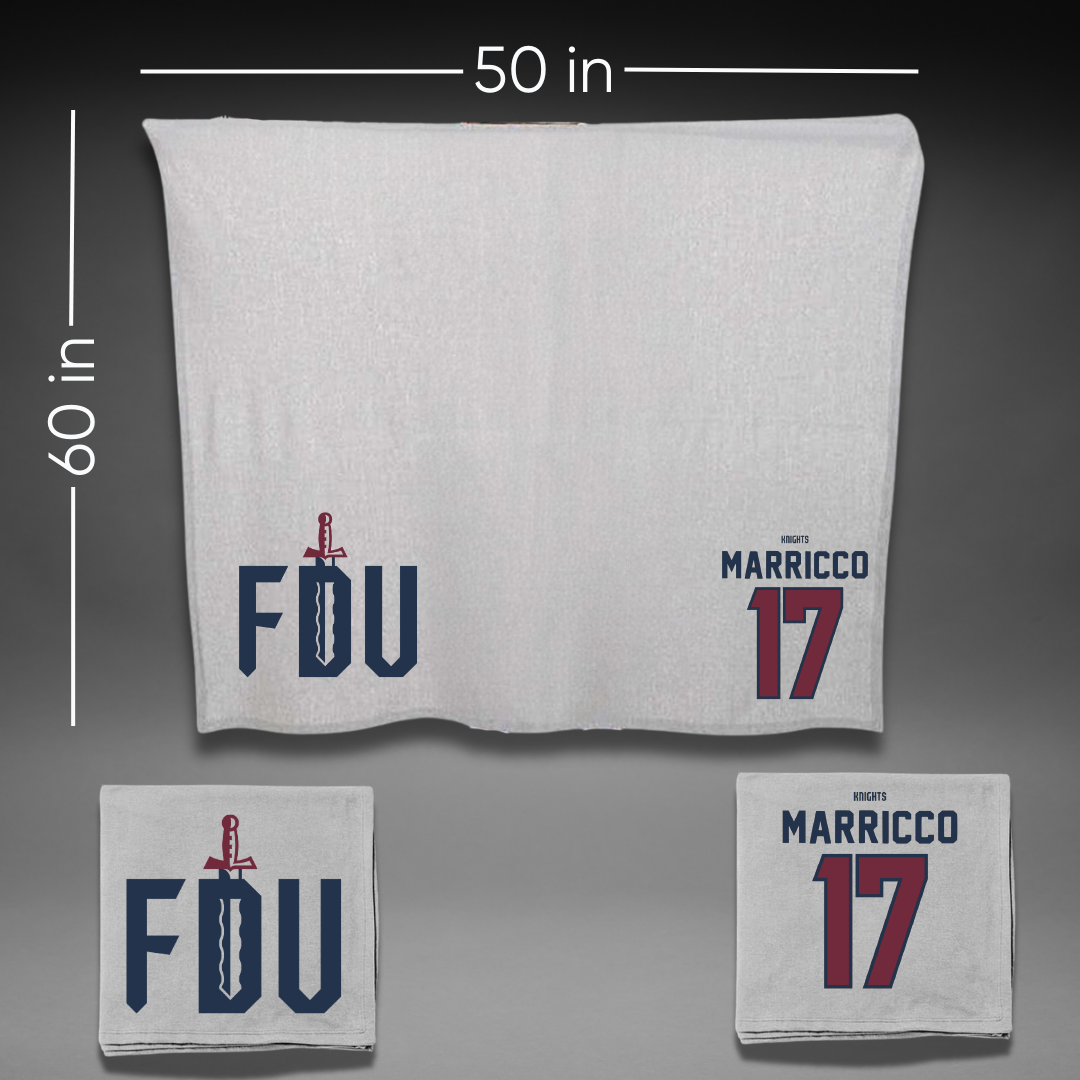 Fairleigh Dickinson University-Metropolitan Campus Soccer Gray Blanket - #17 Madeline Marricco