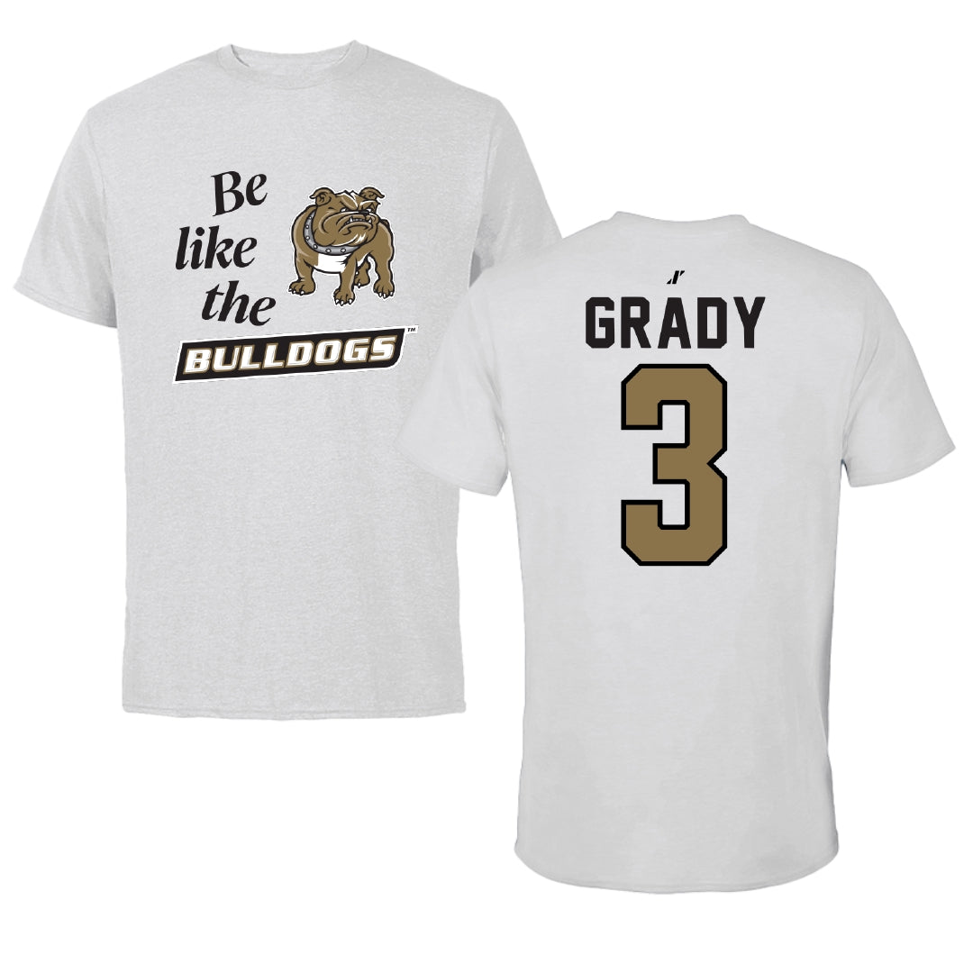 Bryant University Baseball Light Gray Be Like Us Tee - #3 Shea Grady