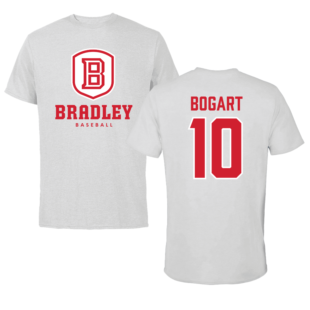 Bradley University Baseball Gray Performance Tee - #10 JD Bogart