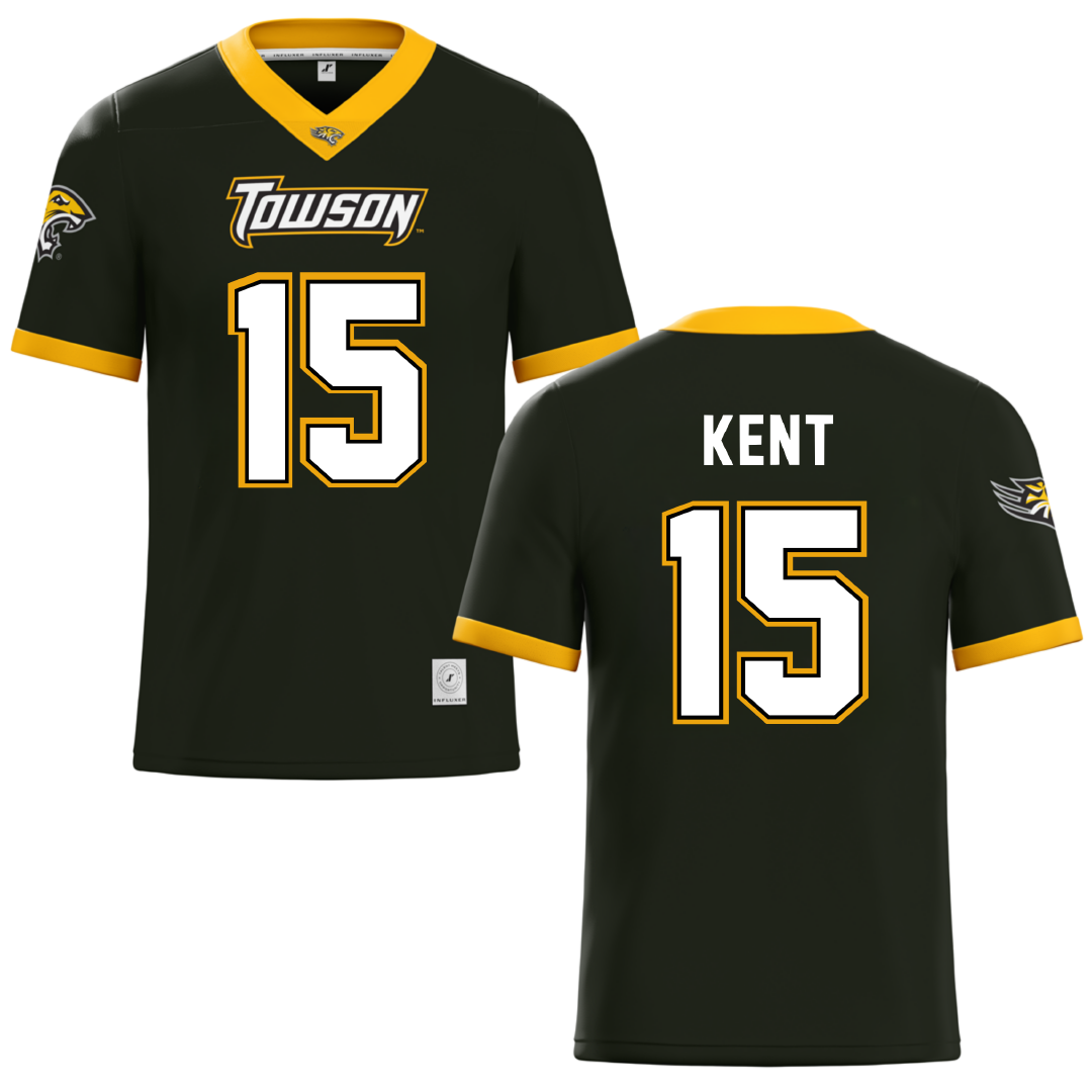 Towson University Black Football Jersey - #15 Nathan Kent