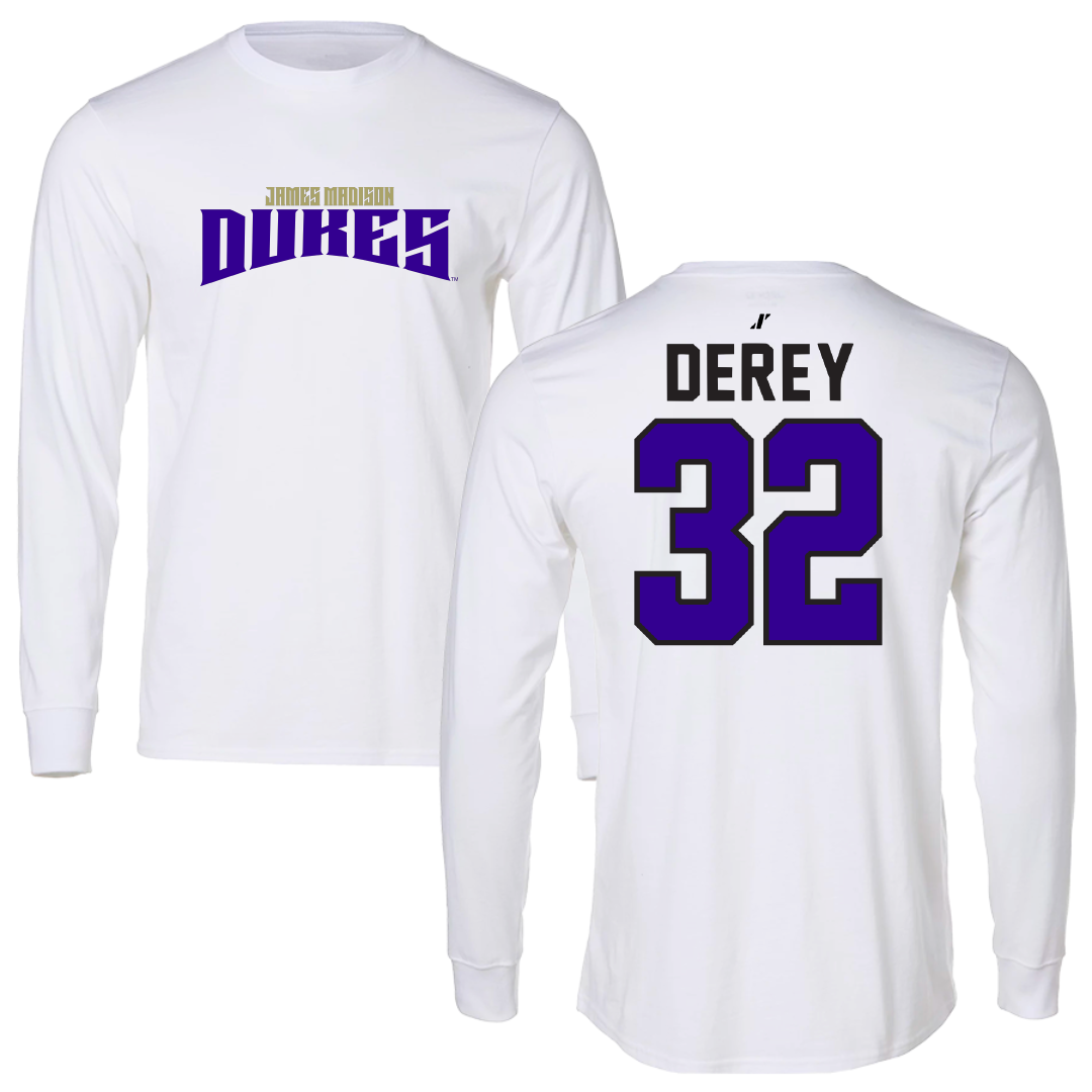 James Madison University Lacrosse White Classic Performance Long Sleeve - #32 Savannah Derey