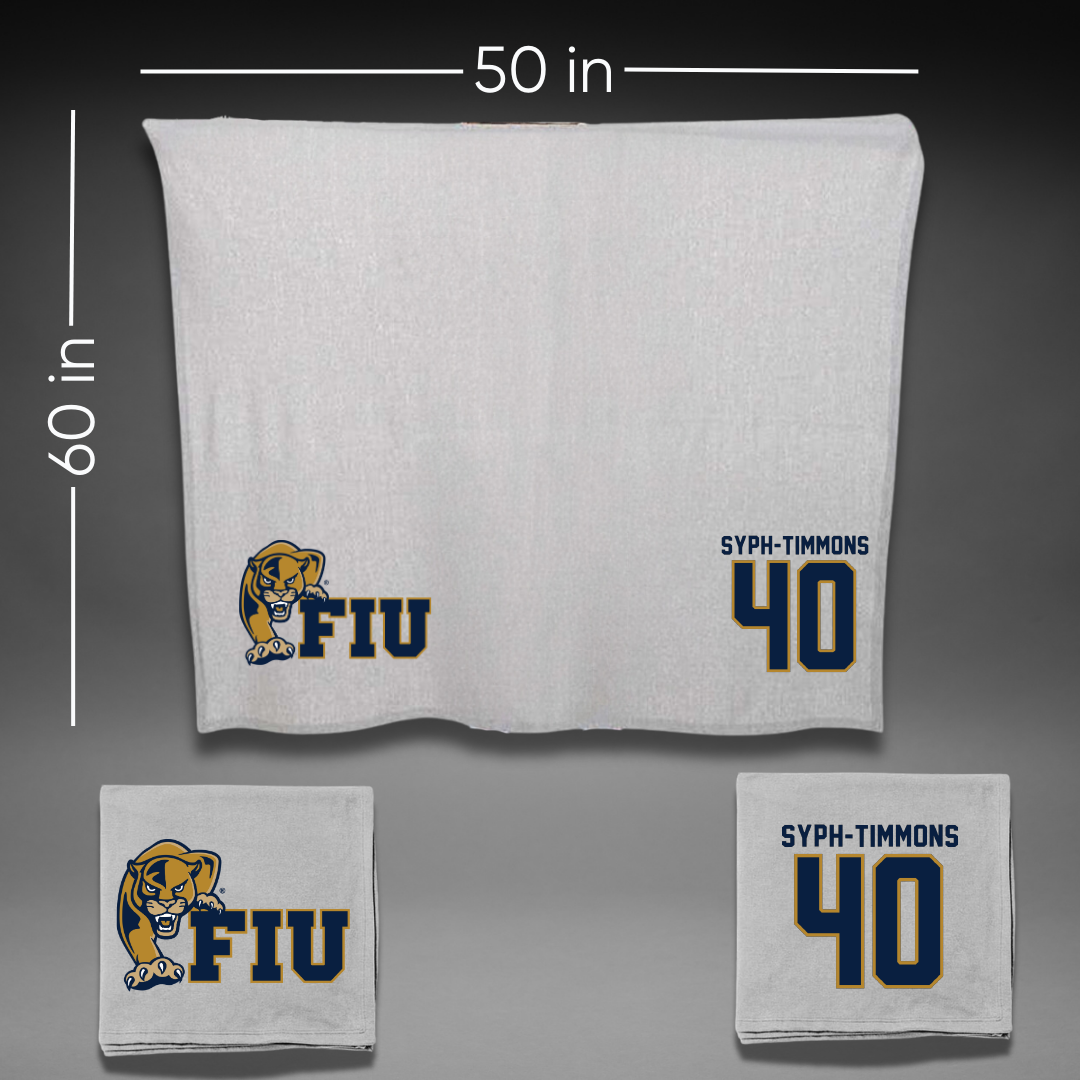 Florida International University Football Gray Blanket - #40 Orlando Syph-Timmons