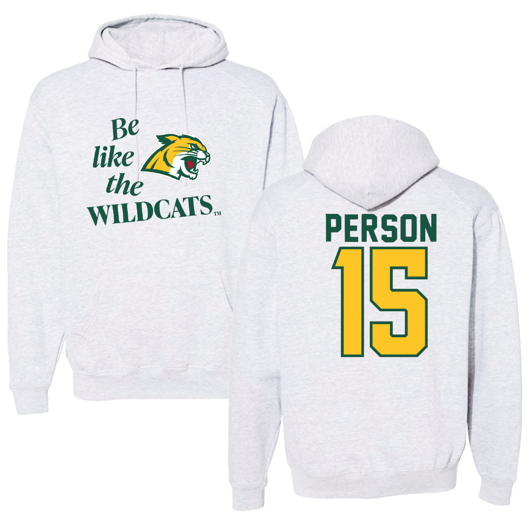Northern Michigan University Football Light Gray Be Like Us Hoodie - #15 Zach Person
