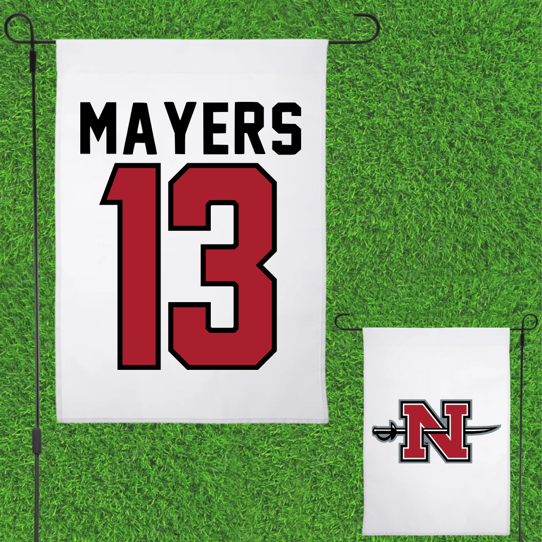 Nicholls State University Baseball White Garden Flag - #13 Jacob Mayers