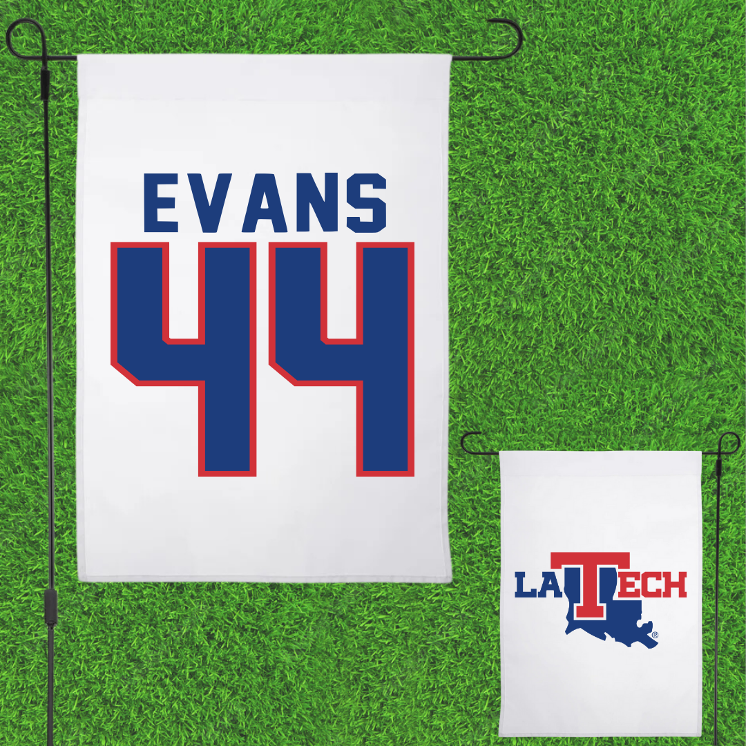 Louisiana Tech University Baseball White Garden Flag - #44 John Evans