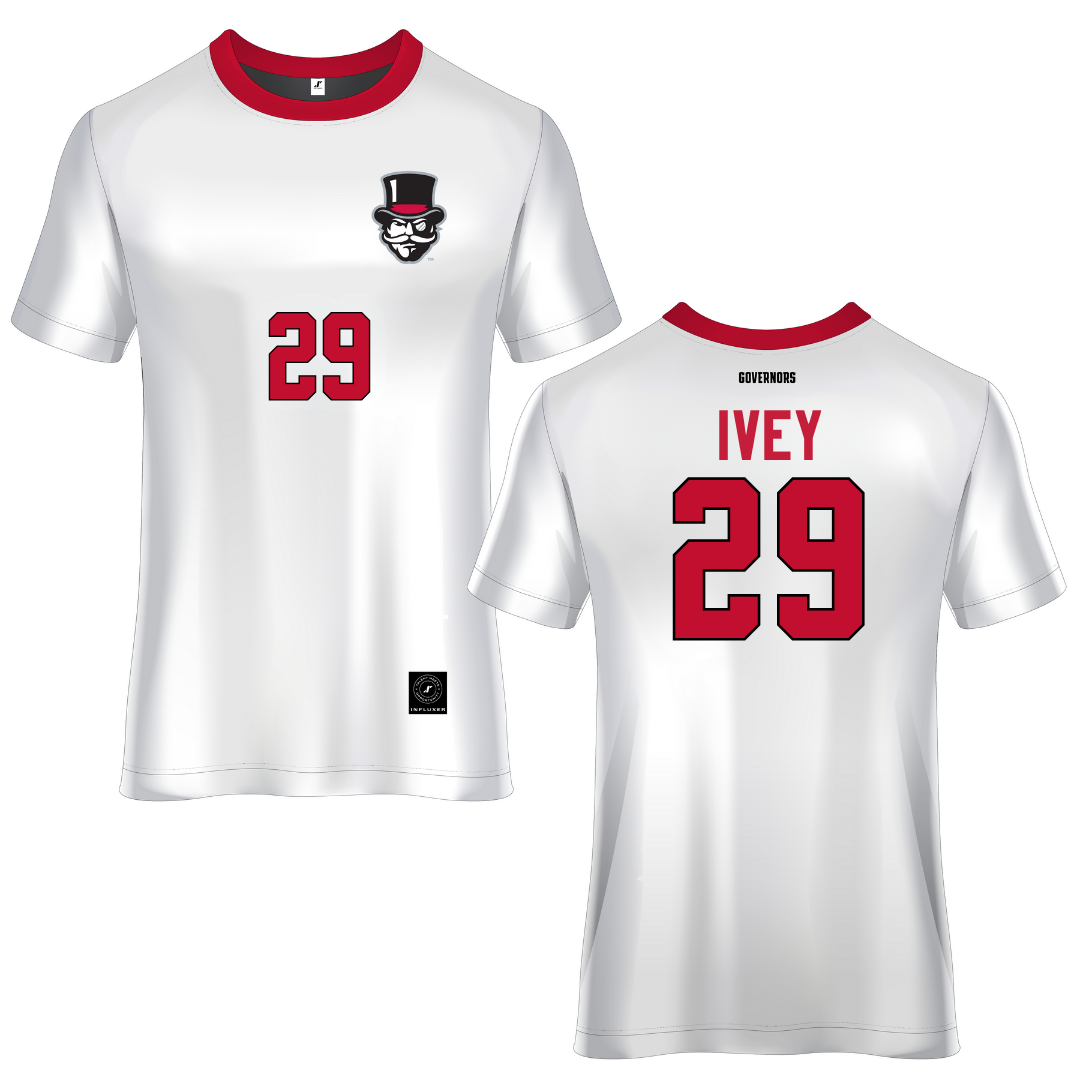 Austin Peay State University White Soccer Jersey - #29 Ashtyn Ivey