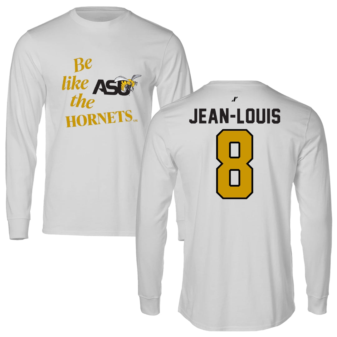 Alabama State University Football Light Gray Be Like Us Long Sleeve - #8 Rhoody Jean-Louis