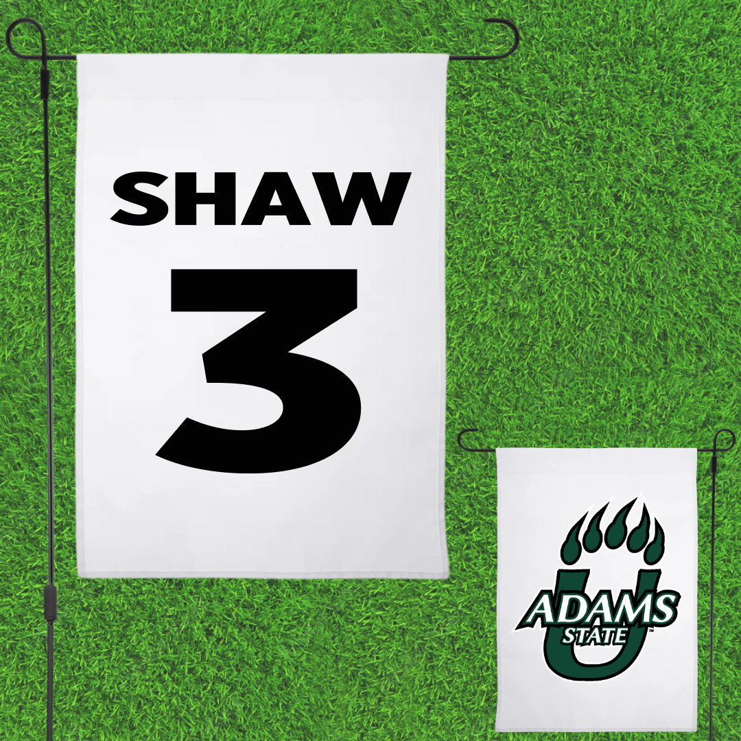 Adams State University Football White Garden Flag - #3 Seth Shaw
