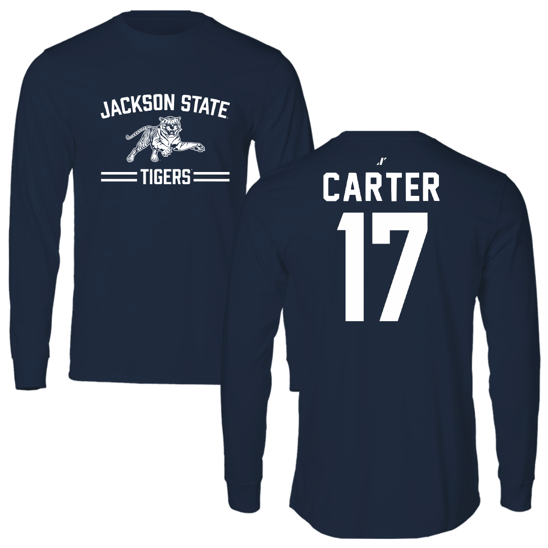 Jackson State University Volleyball Navy General Long Sleeve - #17 Kymorah Carter
