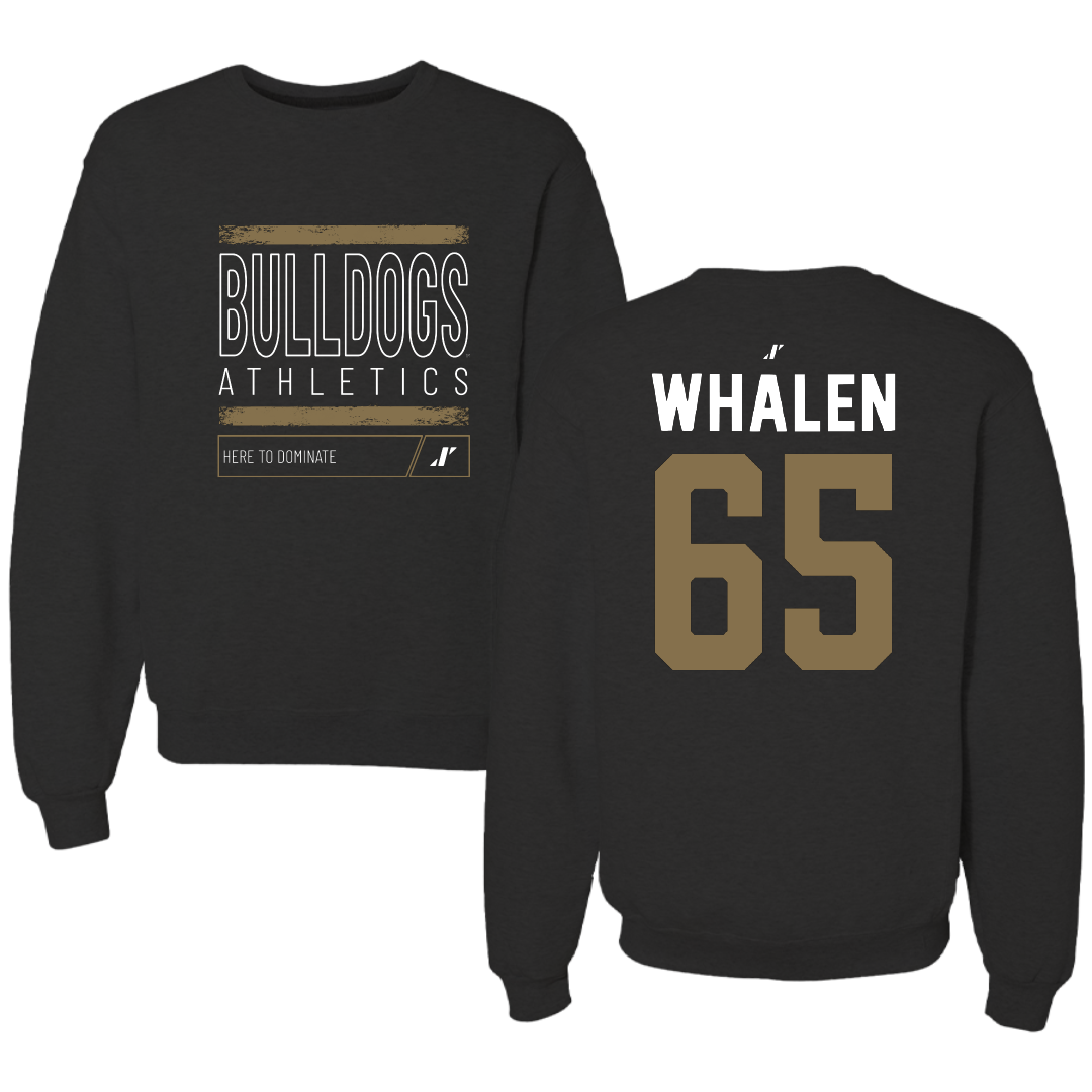 Bryant University Football Black Dominate Crewneck - #65 Wyatt Whalen