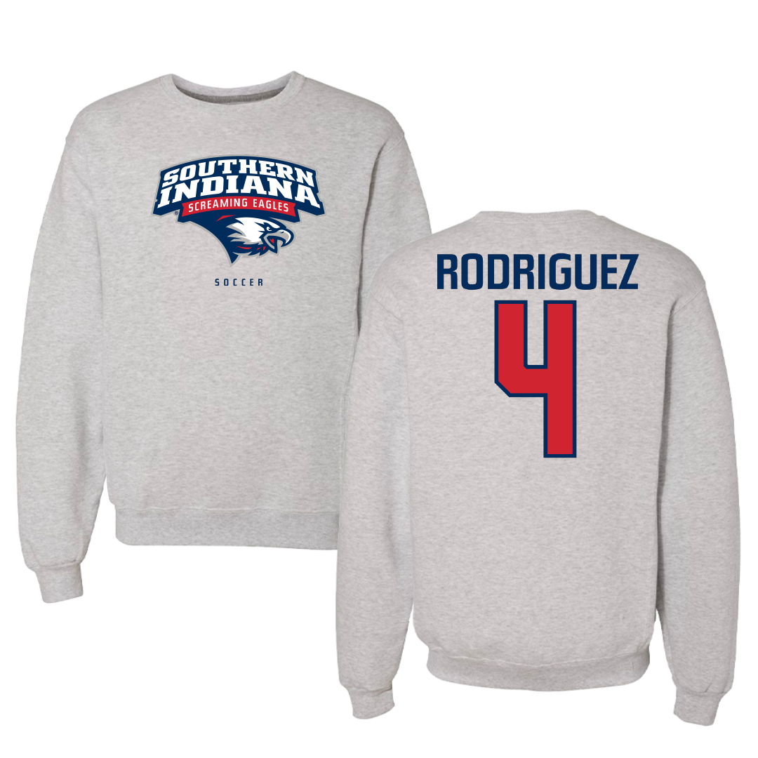 University of Southern Indiana Soccer Gray Crewneck - #4 Diego Rodriguez