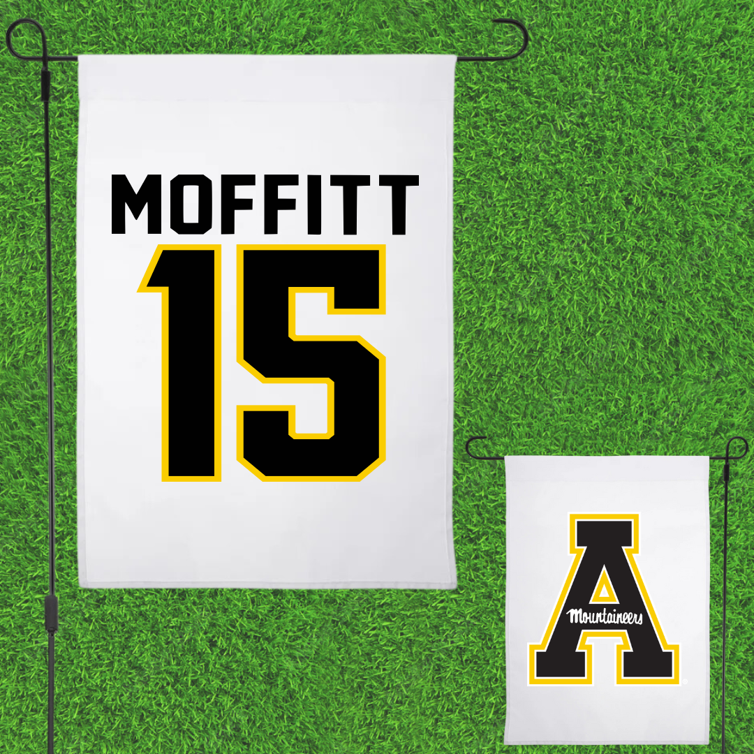 Appalachian State University Basketball White Garden Flag - #15 Rylan Moffitt