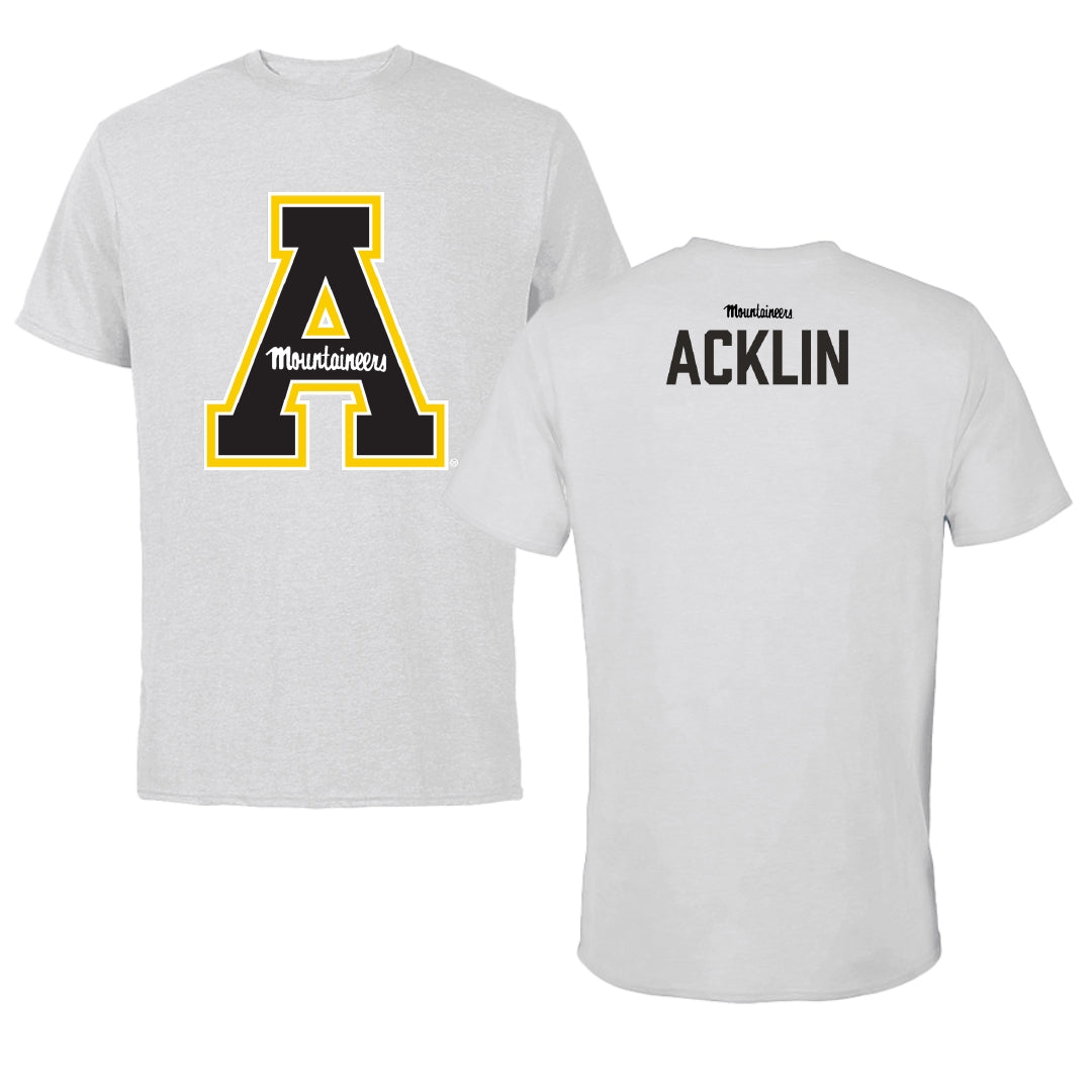 Appalachian State University Wrestling Light Gray Performance Tee - Drake Acklin