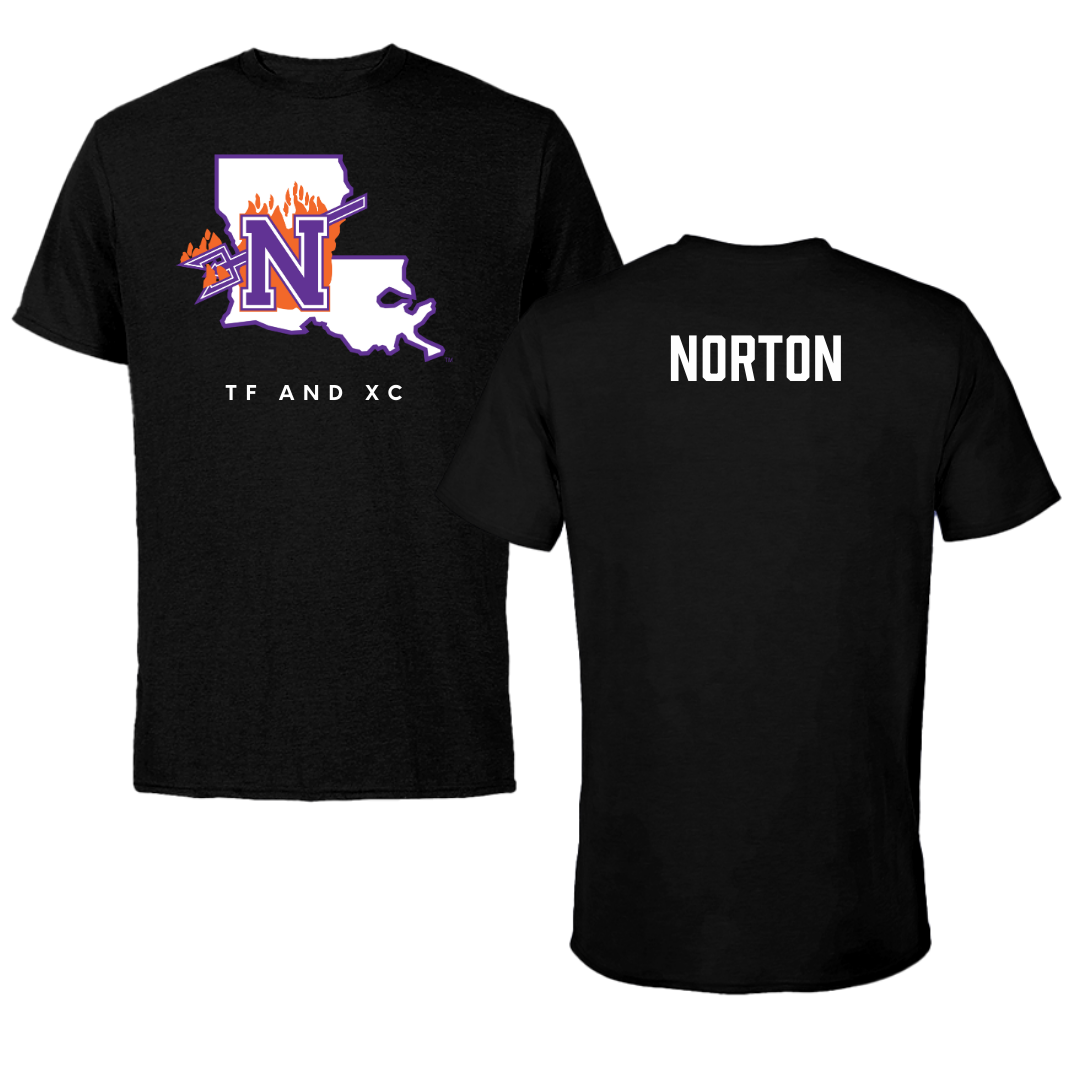 Northwestern State University TF and XC Black Block Tee - Robert Norton