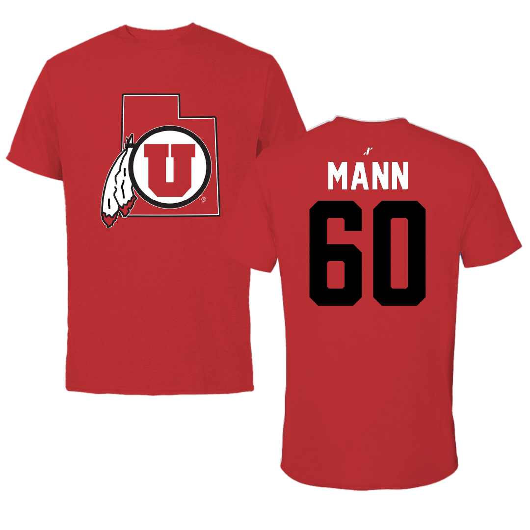 University of Utah Football Red State Tee - #60 Shintaro Mann