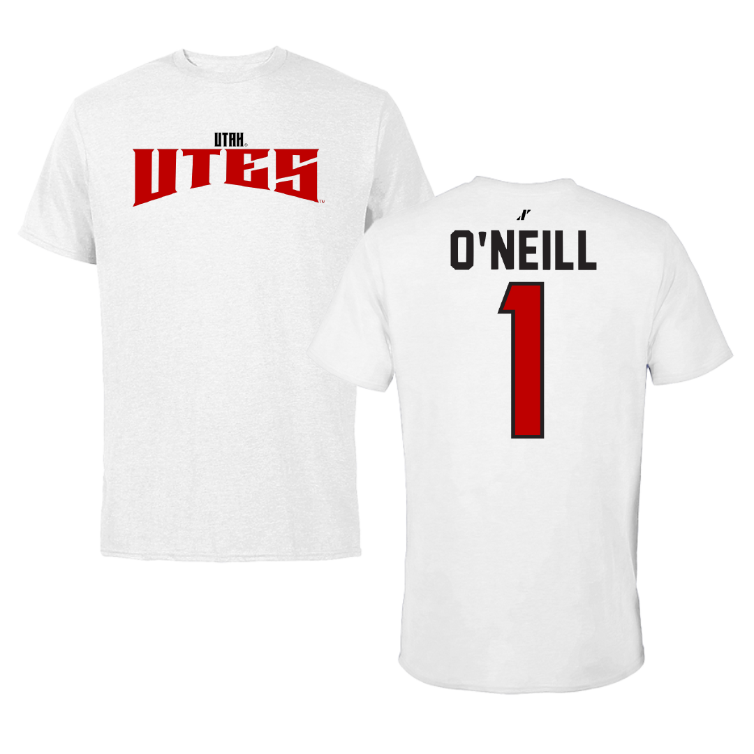 University of Utah Lacrosse White Classic Performance Tee - #1 Conor O'Neill