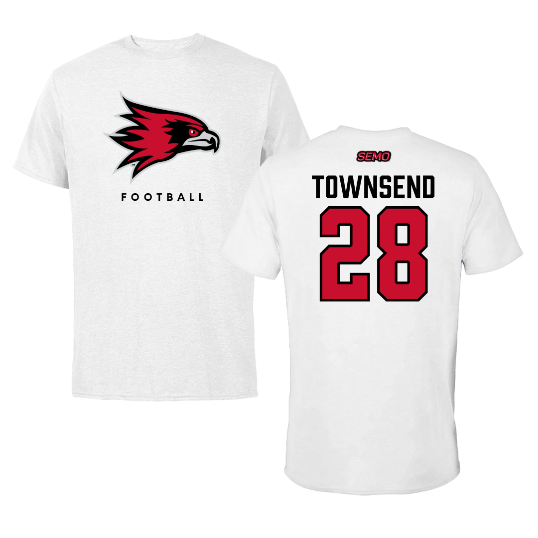 Southeast Missouri State University Football White Performance Tee - #28 Amare Townsend