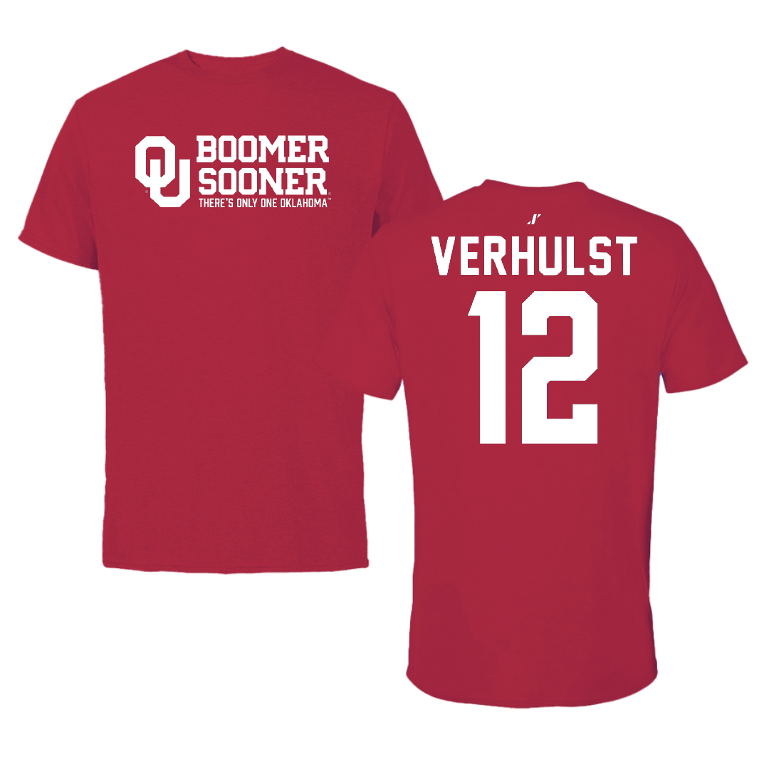 University of Oklahoma Basketball Crimson General Tee - #12 Payton Verhulst