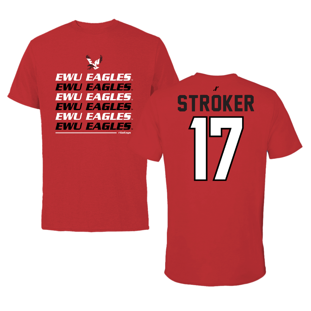 Eastern Washington University Soccer Red General Performance Tee - #17 Kyla Stroker
