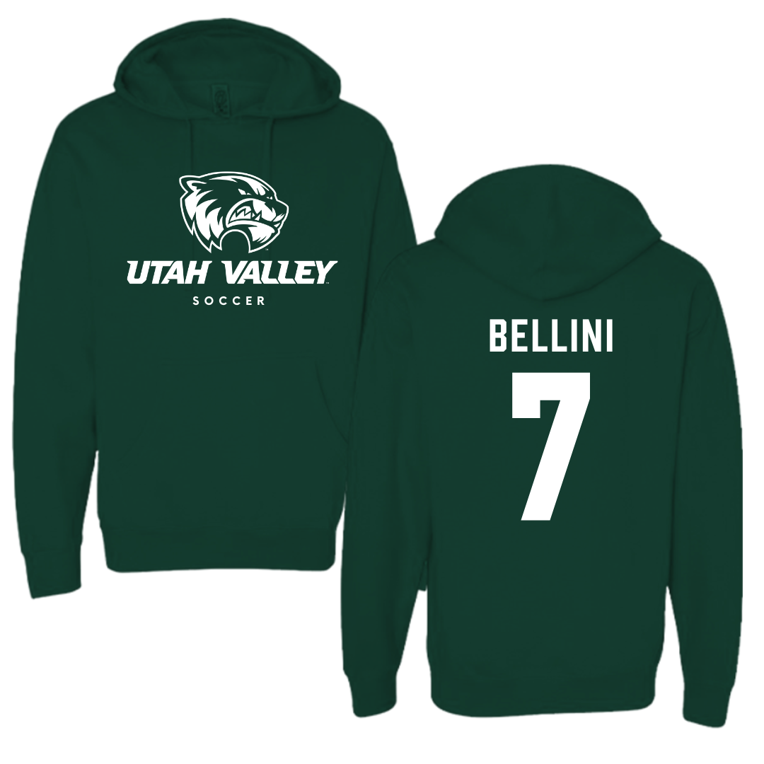 Utah Valley University Soccer Forest Green Hoodie - #7 Kendi Bellini