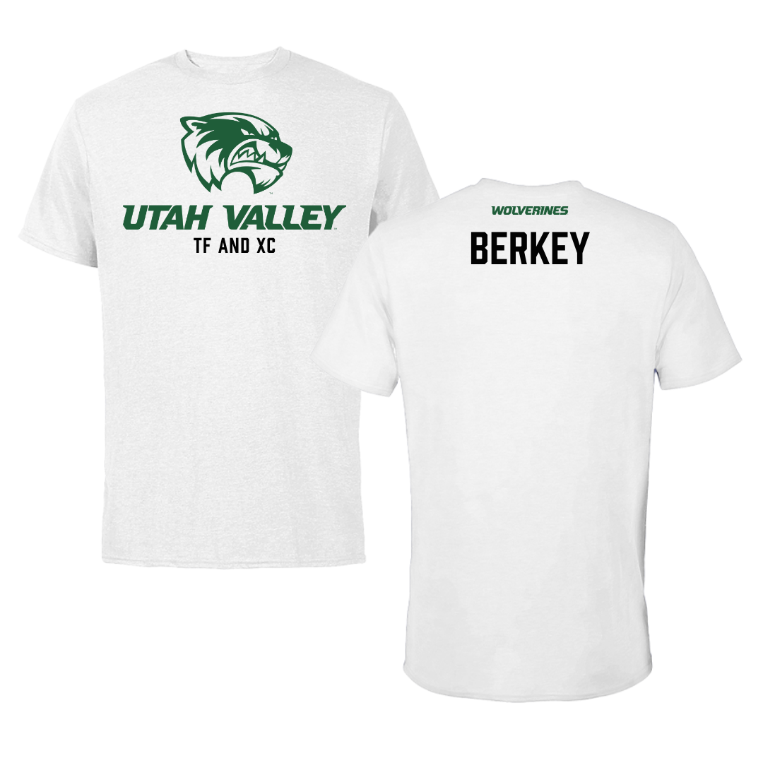 Utah Valley University TF and XC White Performance Tee - Neal Berkey