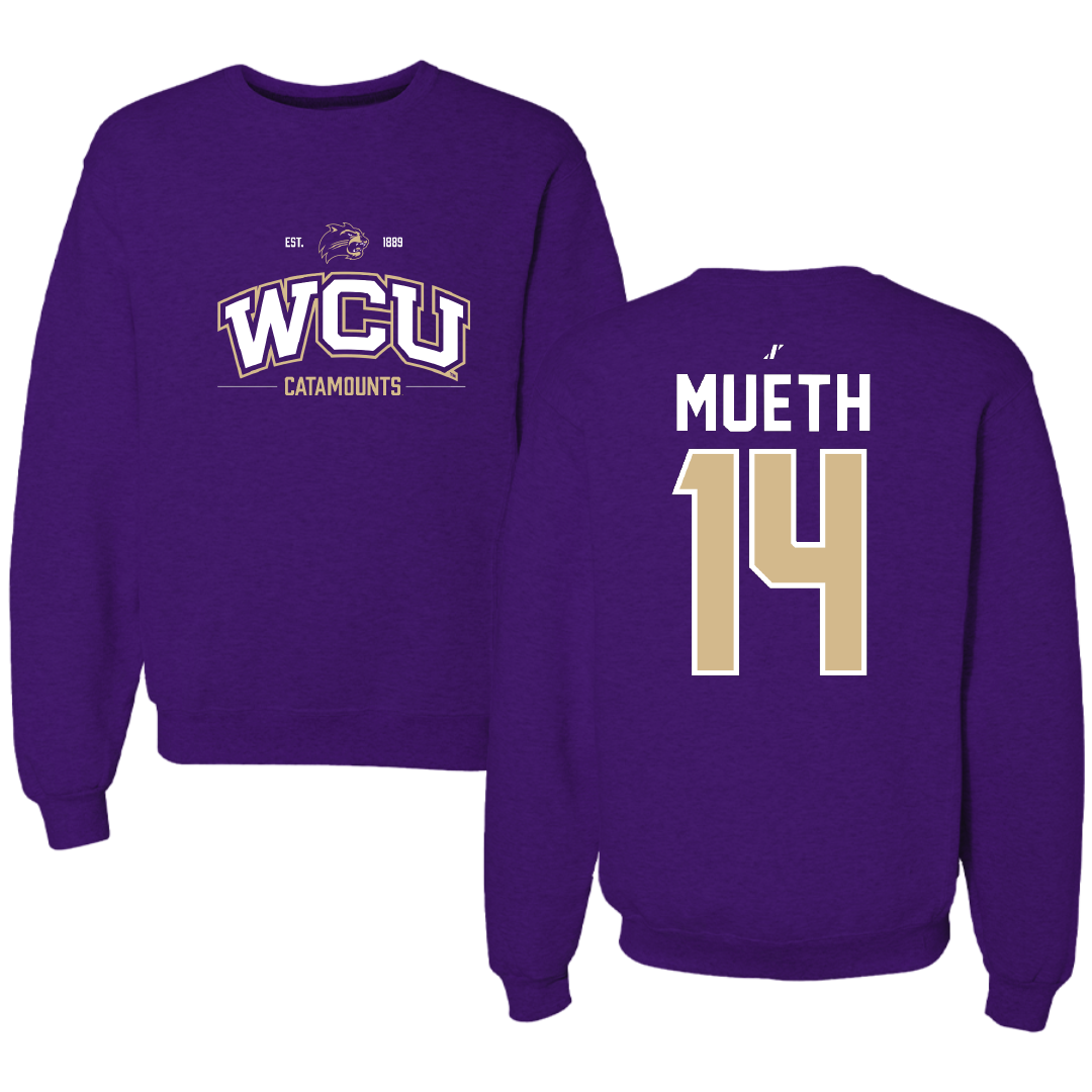 Western Carolina University Soccer Purple General Crewneck - #14 Mary Mueth
