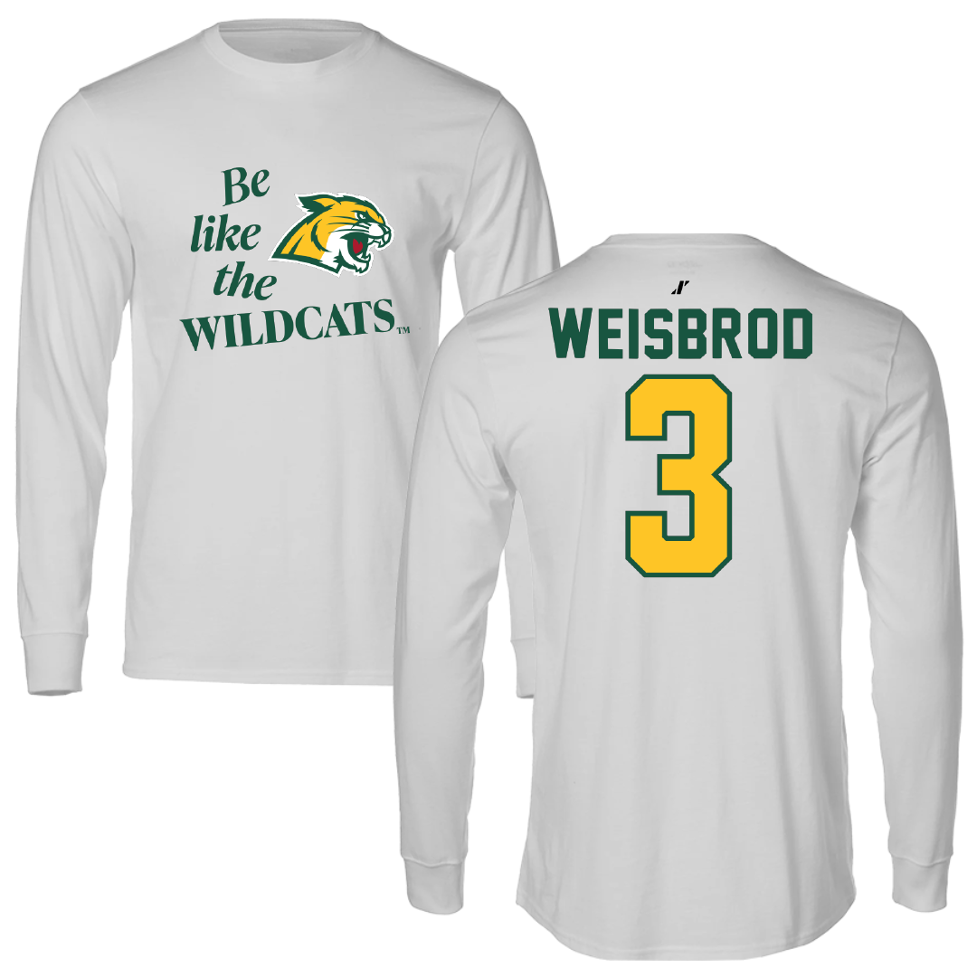 Northern Michigan University Basketball Light Gray Be Like Us Performance Long Sleeve - #3 Max Weisbrod