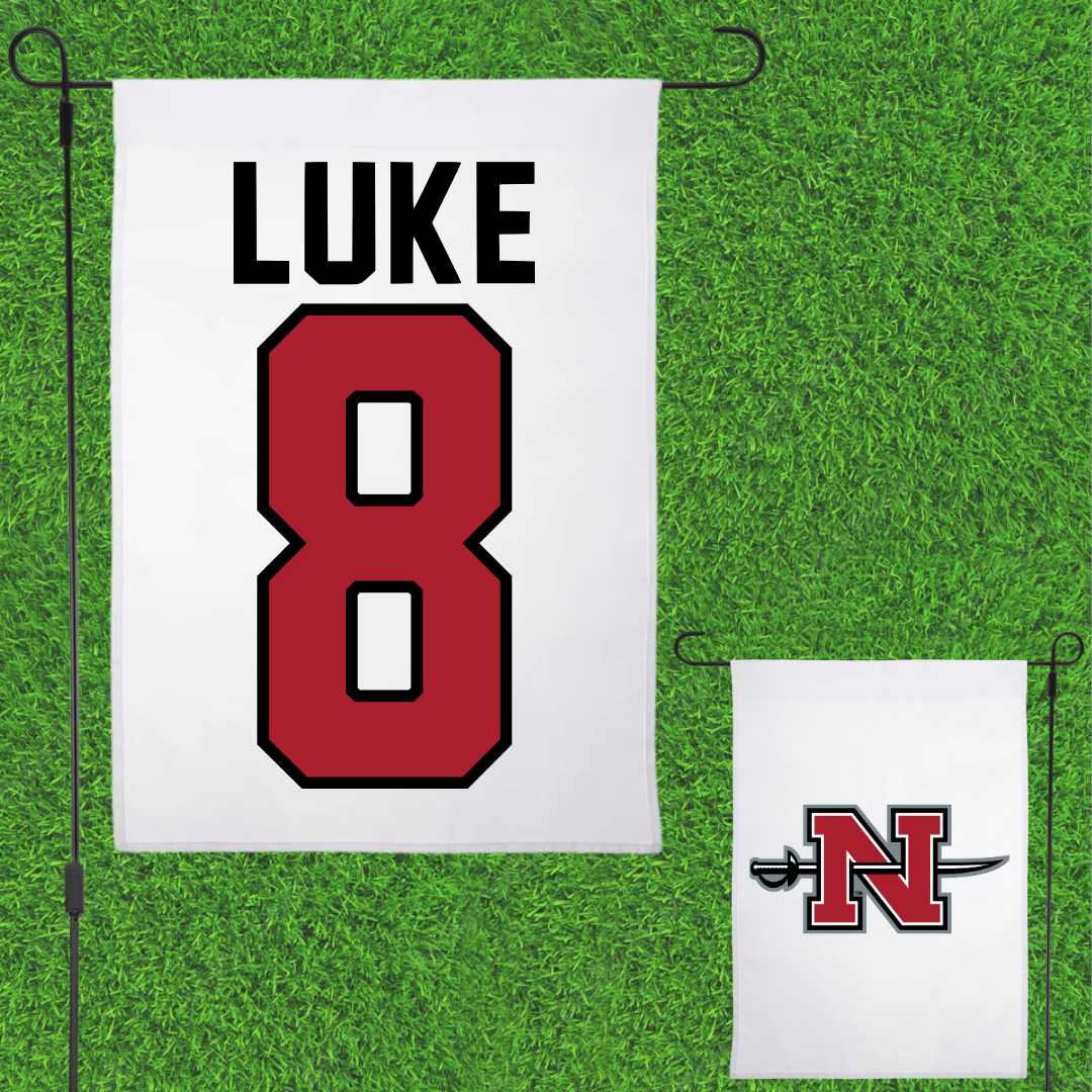 Nicholls State University Baseball White Garden Flag - #8 Haden Luke