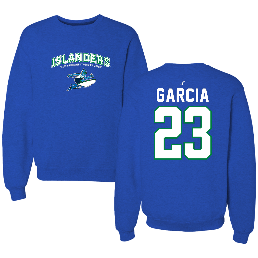 Texas A&M University-Corpus Christi Softball Blue General Crewneck - #23 Juliana A. Garcia