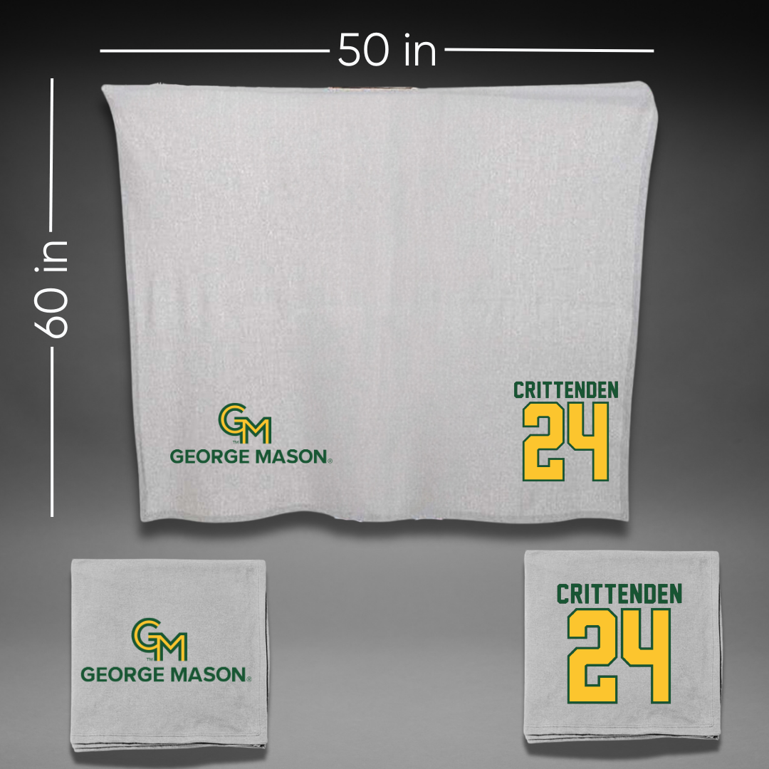 George Mason University Soccer Gray Blanket - #24 Davis Crittenden