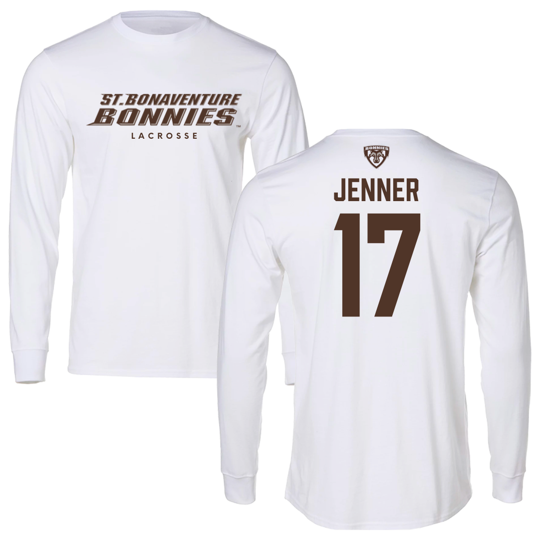 St. Bonaventure University Lacrosse White Performance Long Sleeve - #17 Sylvi Jenner