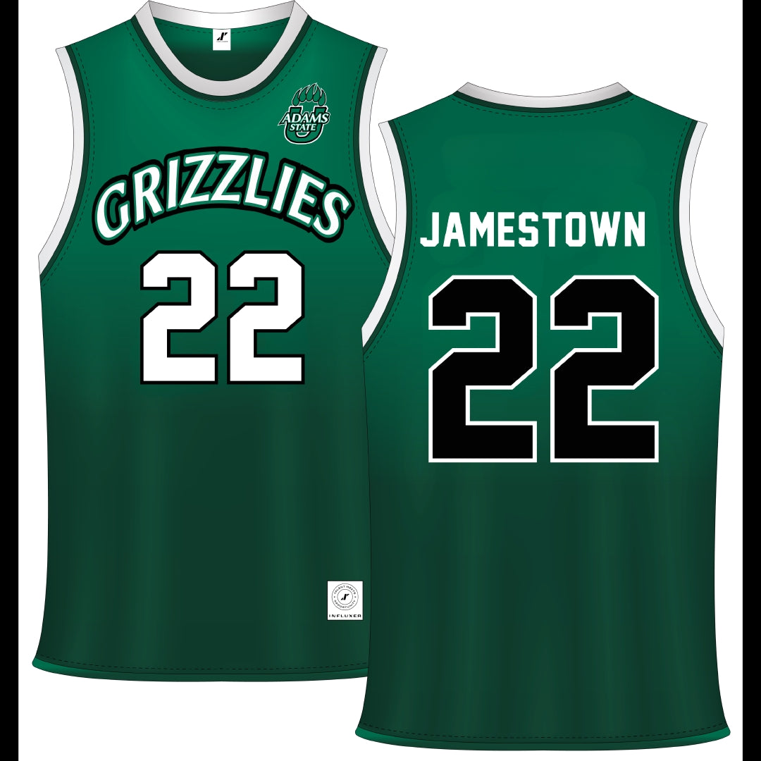 Adams State University Green Basketball Jersey - #22 Tajaun Jamestown