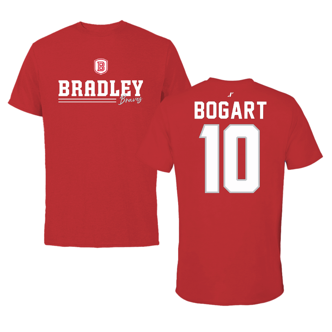 Bradley University Baseball Red General Tee - #10 JD Bogart