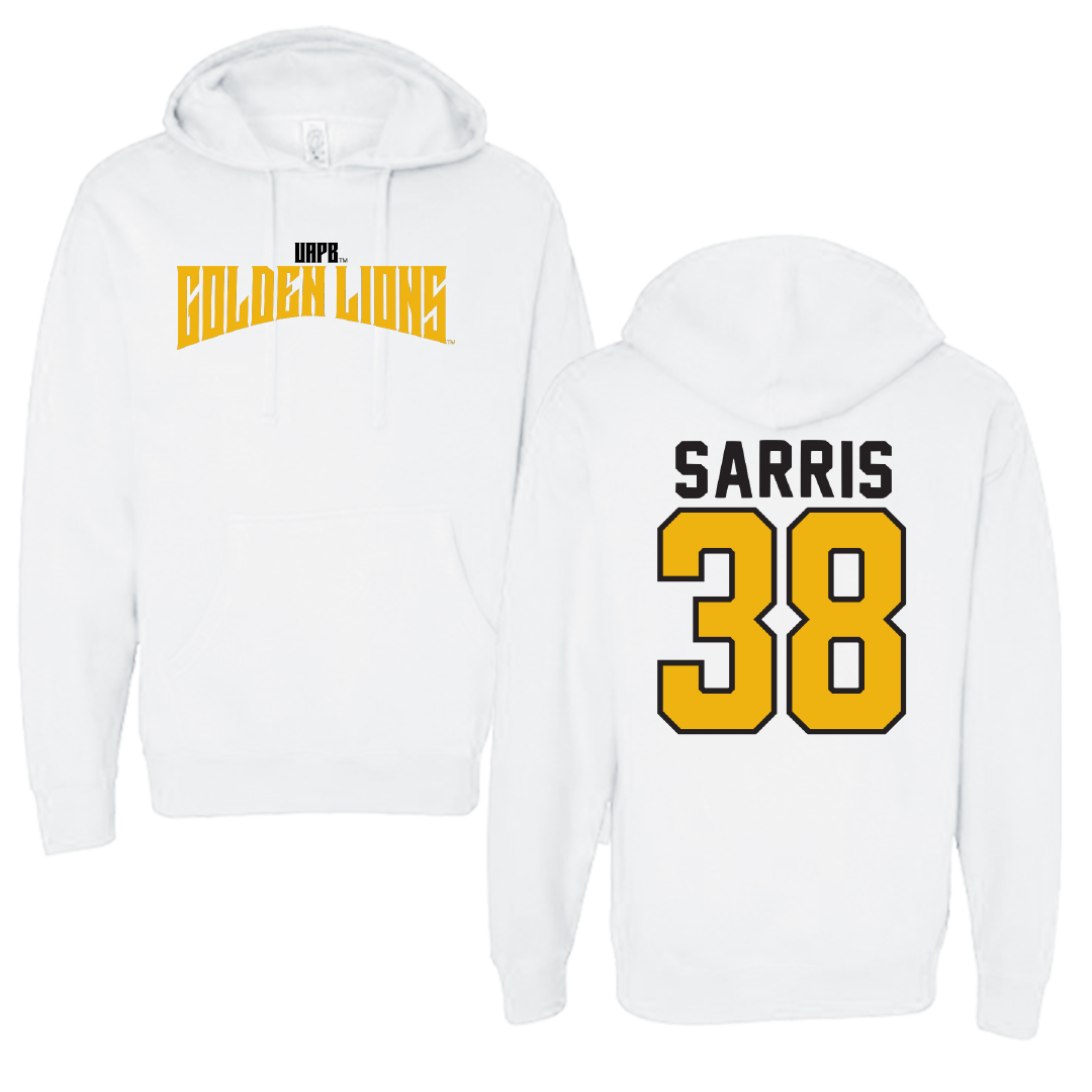 University of Arkansas-Pine Bluff Football White Classic Hoodie - #38 Dean Sarris