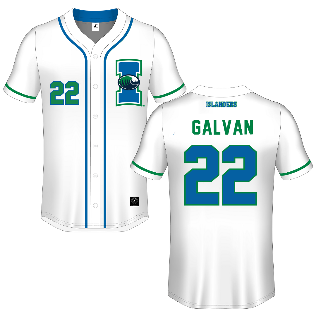 Texas A&M University-Corpus Christi White Button-Down Jersey - #22 Siarah Galvan