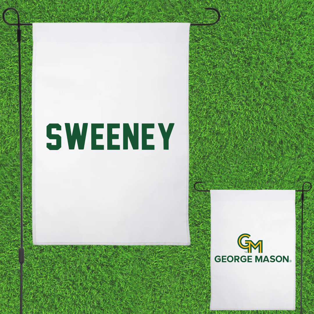 George Mason University Swimming & Diving White Garden Flag - Gracie Sweeney