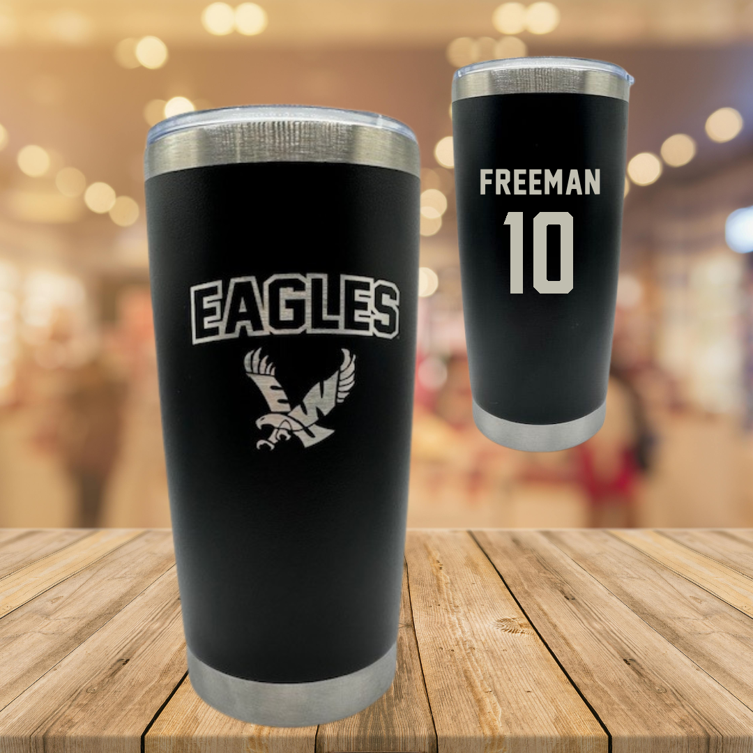 Eastern Washington University Soccer Black Stainless Steel Tumbler - #10 Charity Freeman