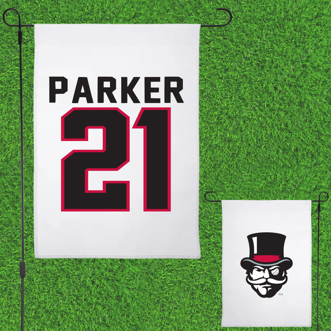 Austin Peay State University Football White Garden Flag - #21 Denver Parker