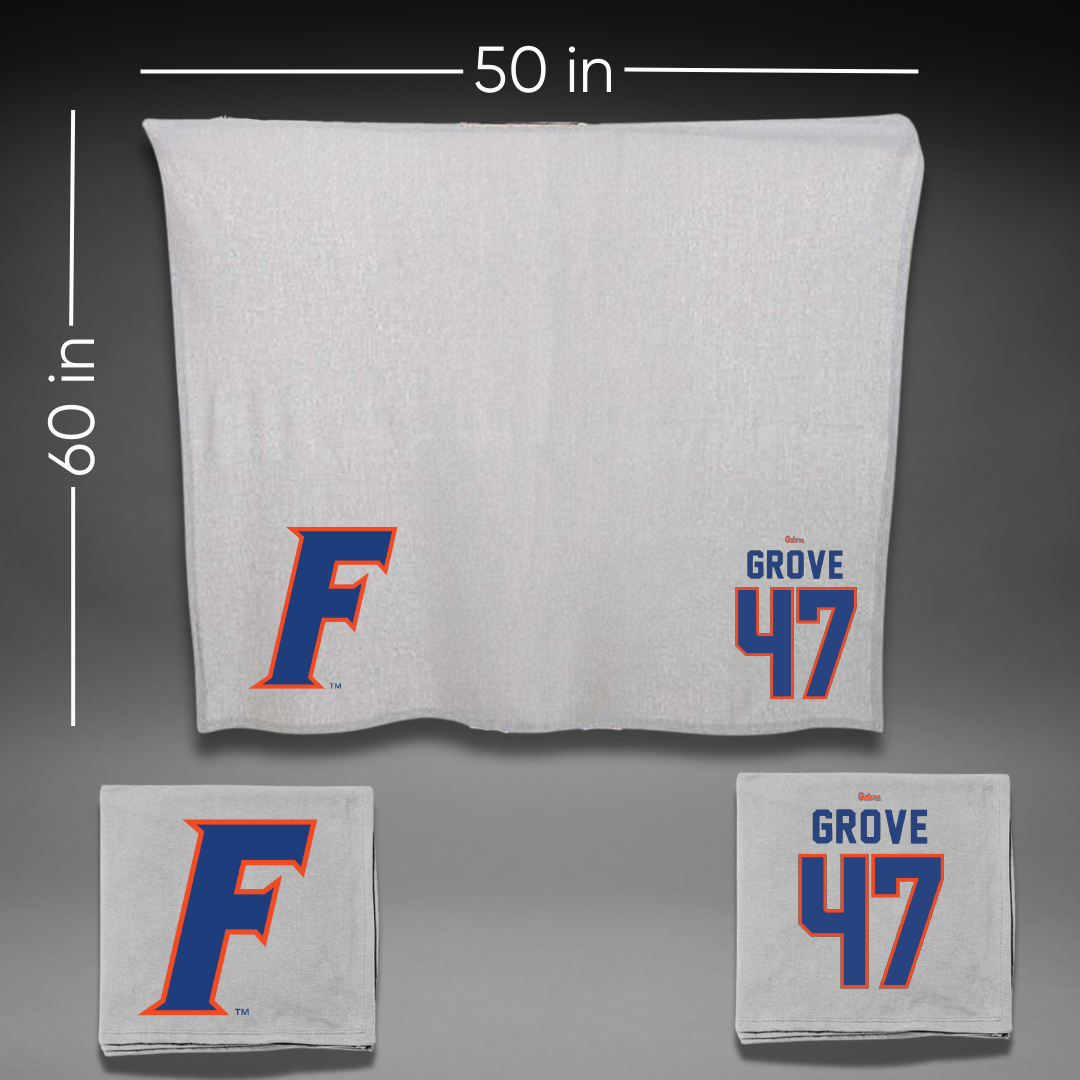 University of Florida Lacrosse Gray Blanket - #47 Sara Grove